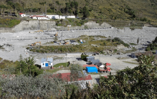 Aerial photo of dike after event