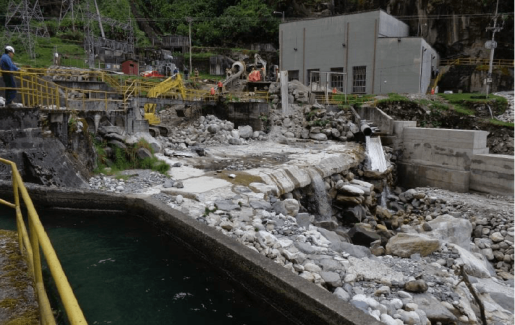 damage on the Santa Rosa slab lining