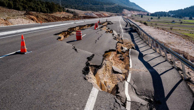 Road Damaged by an Earthquake