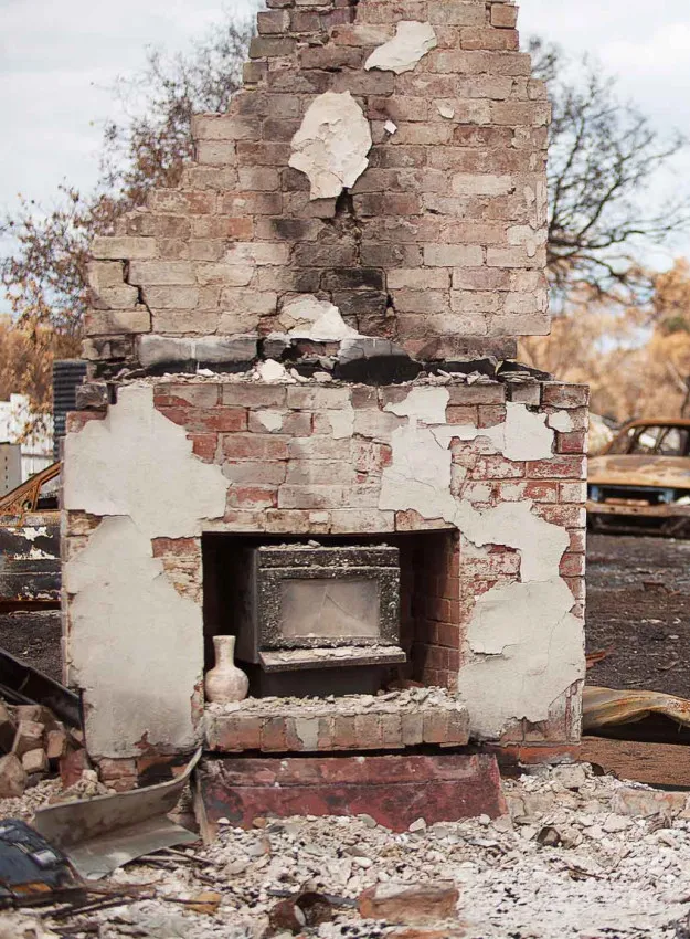 Residence Completely Destroyed by a Wildfire