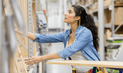 Construction Lady Shopping for Lumber