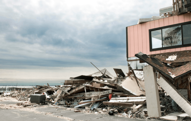 Hurricane Damage of Pink Beach House