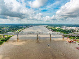 Mississippi River Flowing Through New Orleans