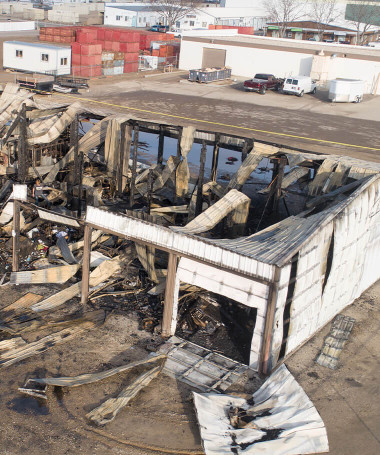 Commercial Building Destroyed by a Fire
